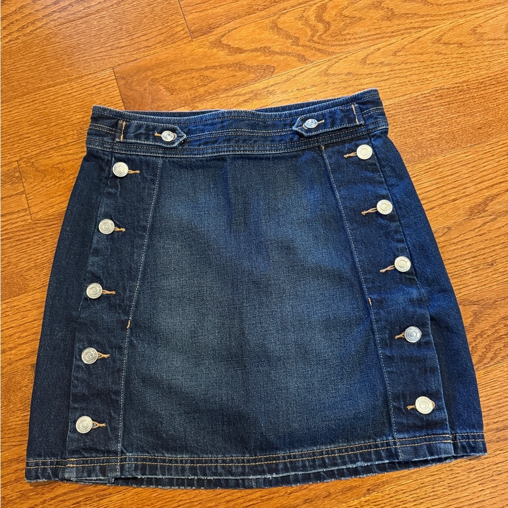 NWT CURRENT ELLIOTT Denim Button-Front Skirt size 27